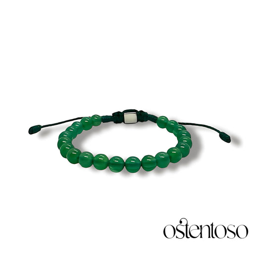 Spherical green agate bracelet size No. 6 mm.