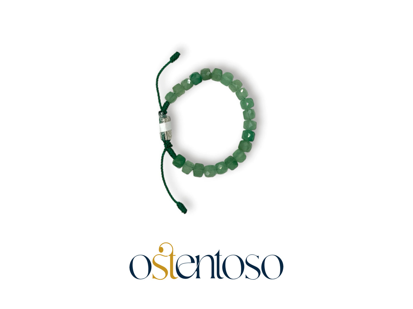 Bracelet en jade vert cubique facetté taille n°6 mm.
