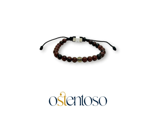Bracelet sphérique en Jaspe Acajou taille n°6 mm.