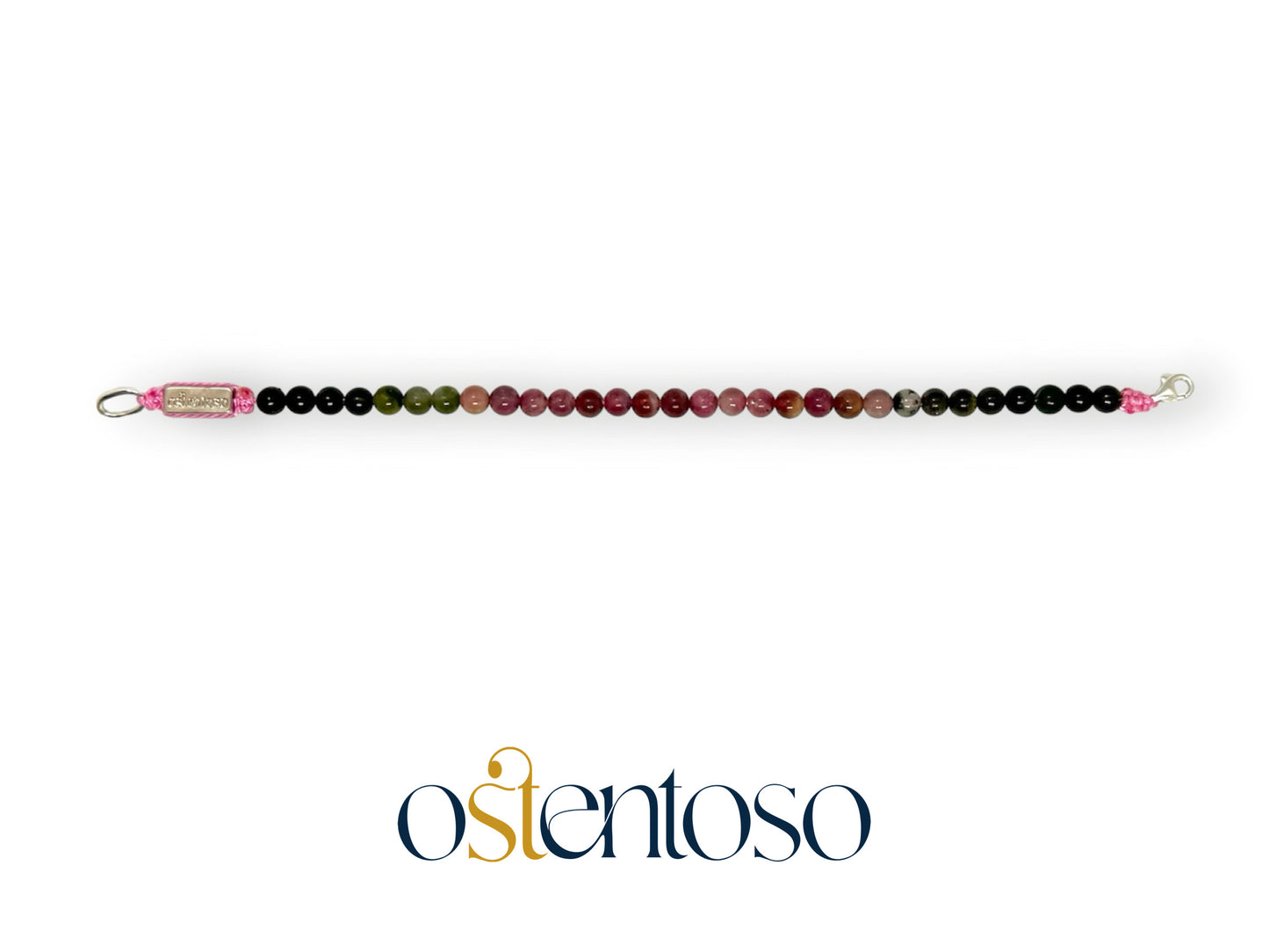 Bracelet sphérique Tourmaline Pastèque taille n°5 mm.