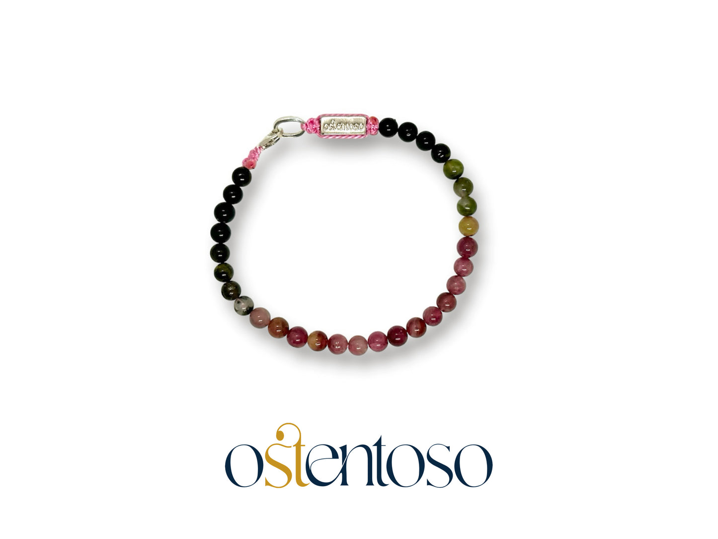 Bracelet sphérique Tourmaline Pastèque taille n°5 mm.