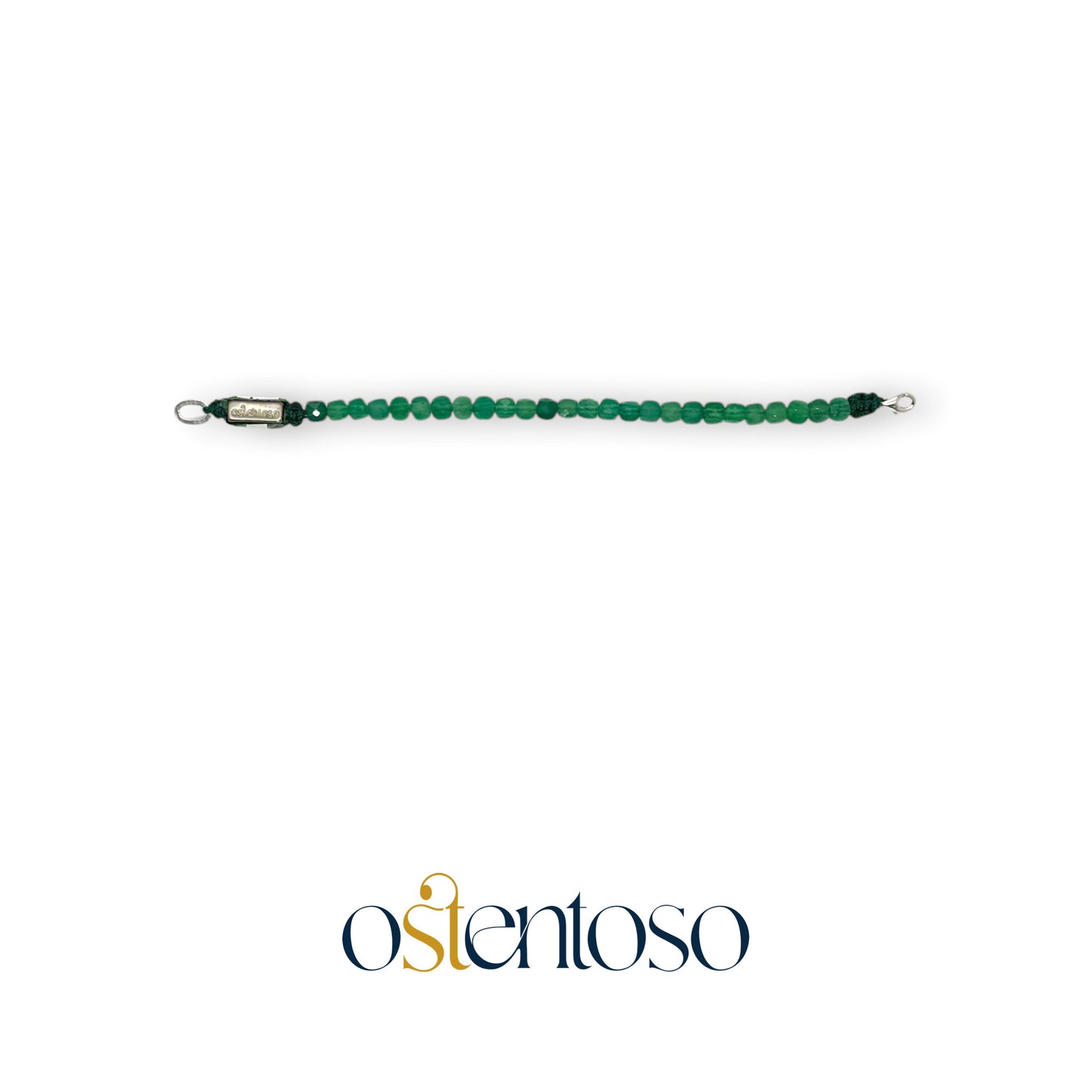 Bracelet agate verte cubique facettée taille n°6 mm.