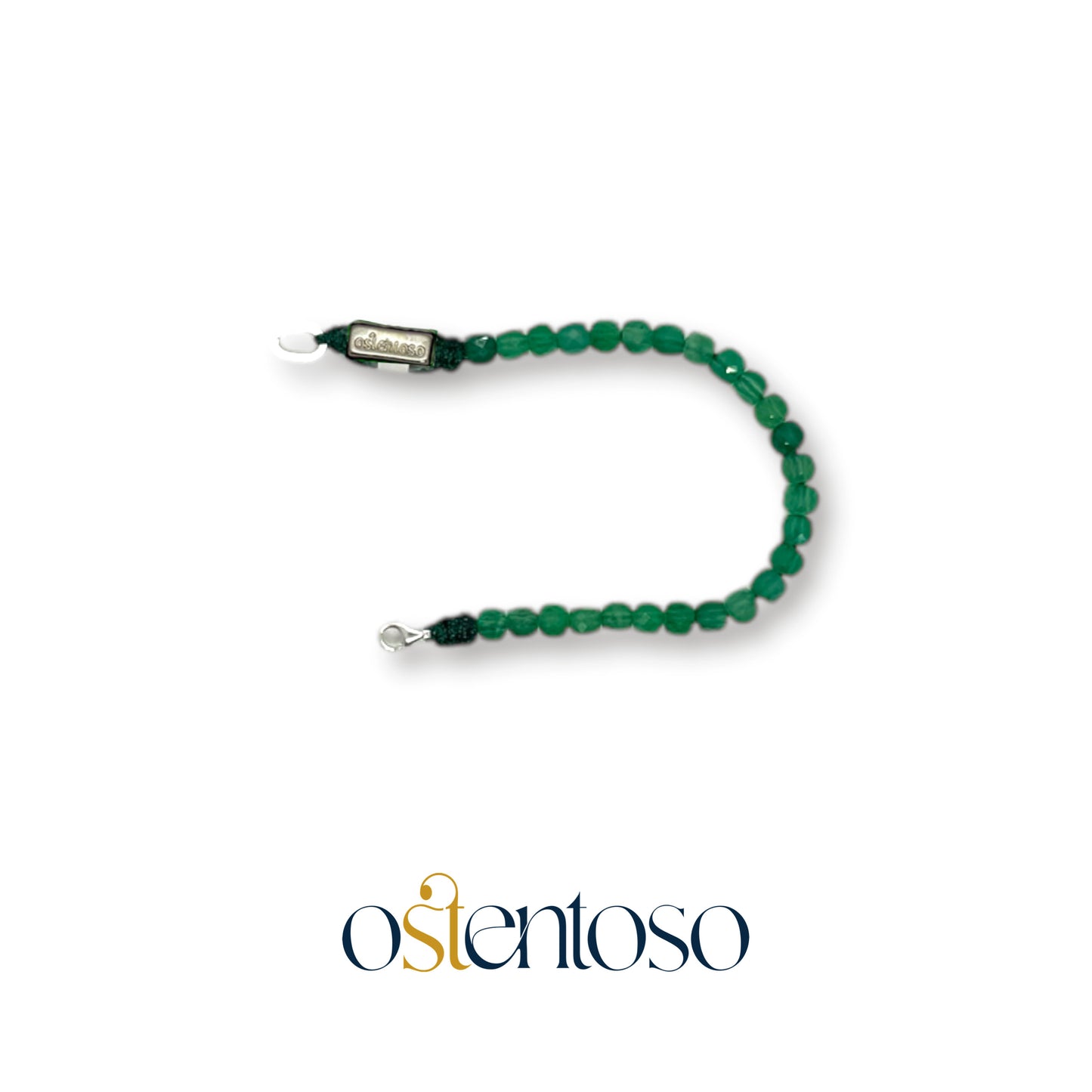 Bracelet agate verte cubique facettée taille n°6 mm.
