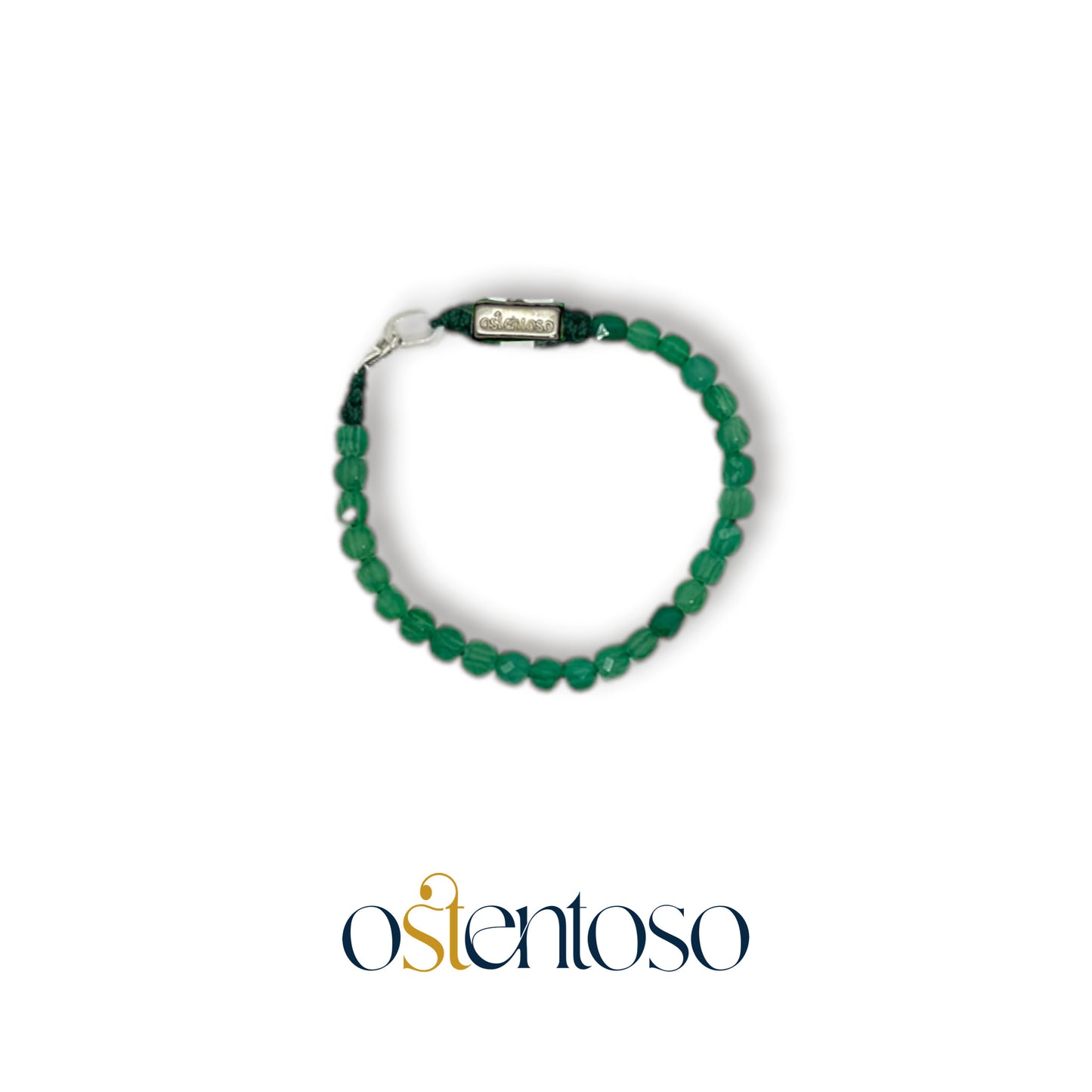 Bracelet agate verte cubique facettée taille n°6 mm.