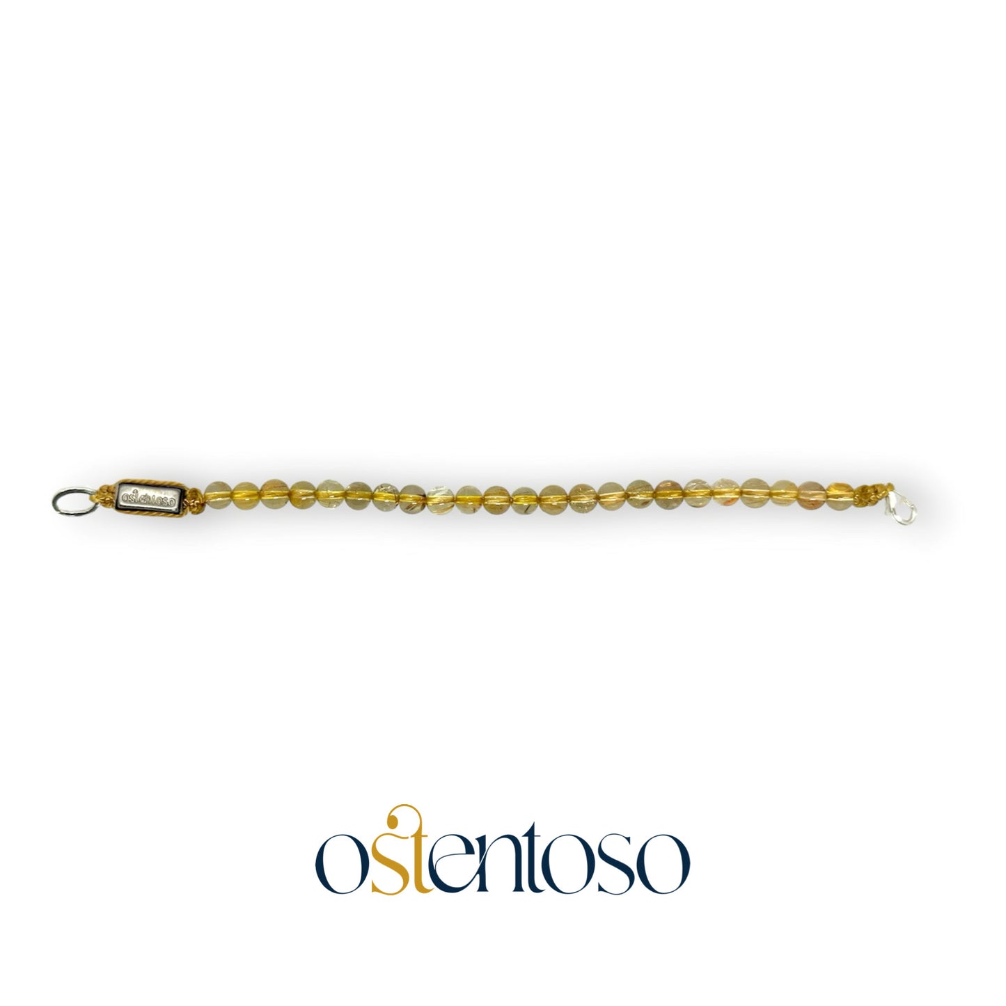 Bracelet Rutile Quartz sphérique en or taille n°5 mm.