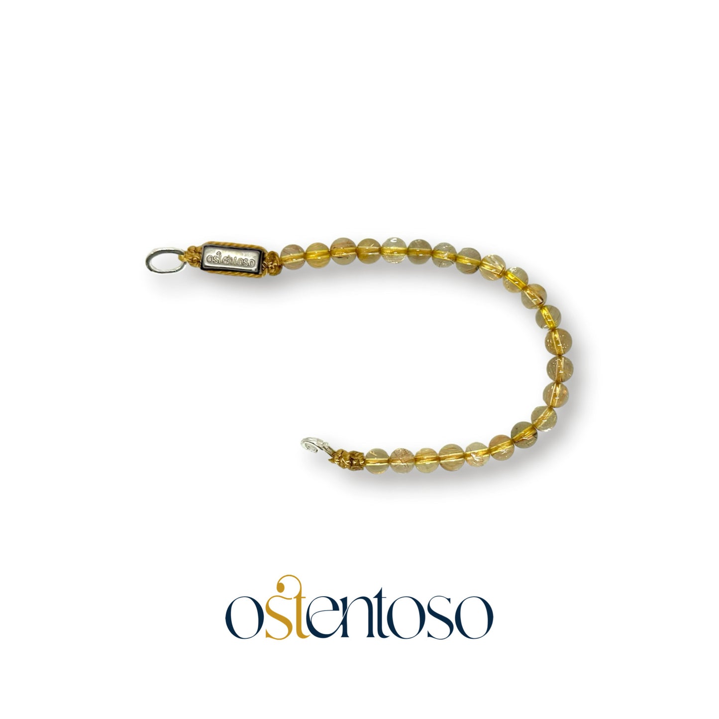 Bracelet Rutile Quartz sphérique en or taille n°5 mm.