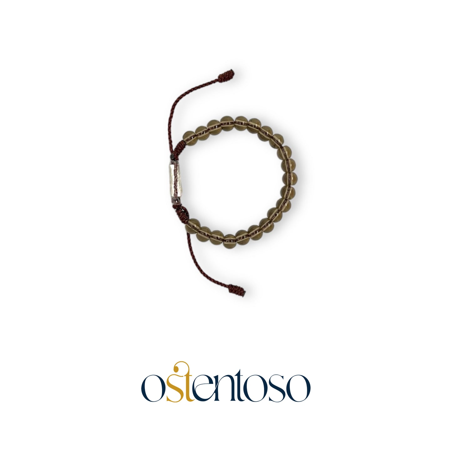 Bracelet sphérique en quartz fumé taille n°6 mm.