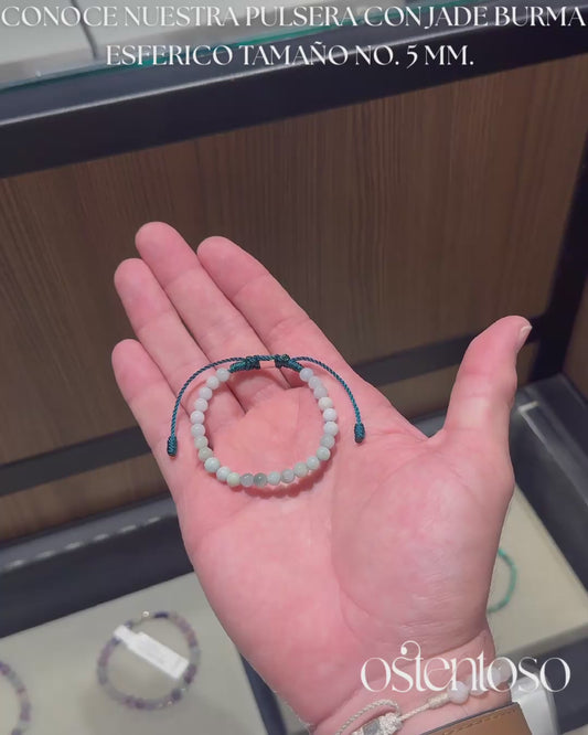 Spherical Burma Jade bracelet size No. 5 mm.