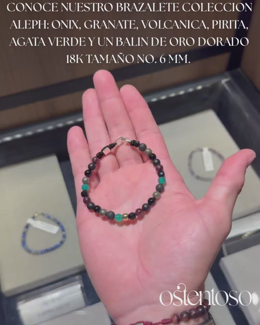 COLECCION Aleph: Brazalete con Gemas Semipreciosas tamaño No. 6 mm.