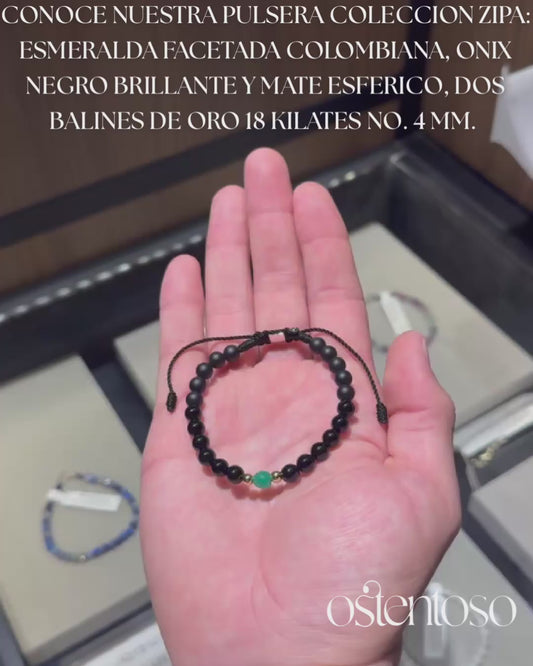 COLECCION ZIPA: Pulsera con Esmeralda Colombiana y Oro 18 kilates.