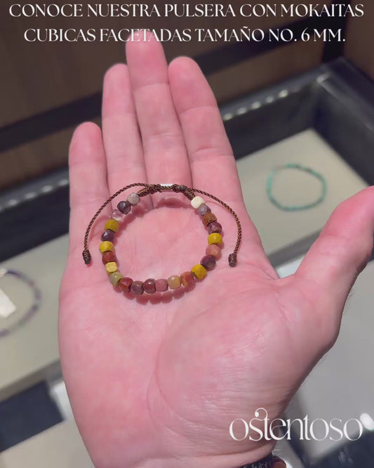 Mokaita faceted cubic bracelet size No. 6 mm.