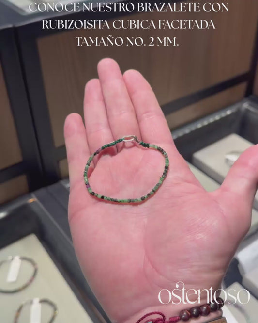 Faceted Rubizoisite bracelet size No. 4 mm.