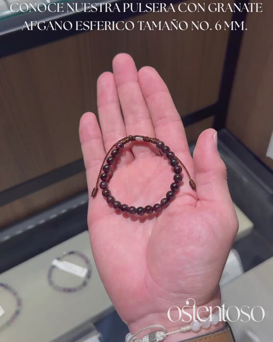 Spherical Afghan Garnet Bracelet size No. 6 mm.