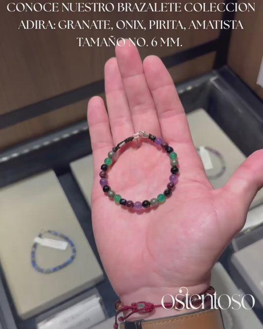 COLECCION ADIRA: Brazalete con Gemas Semipreciosas tamaño No. 6 mm.
