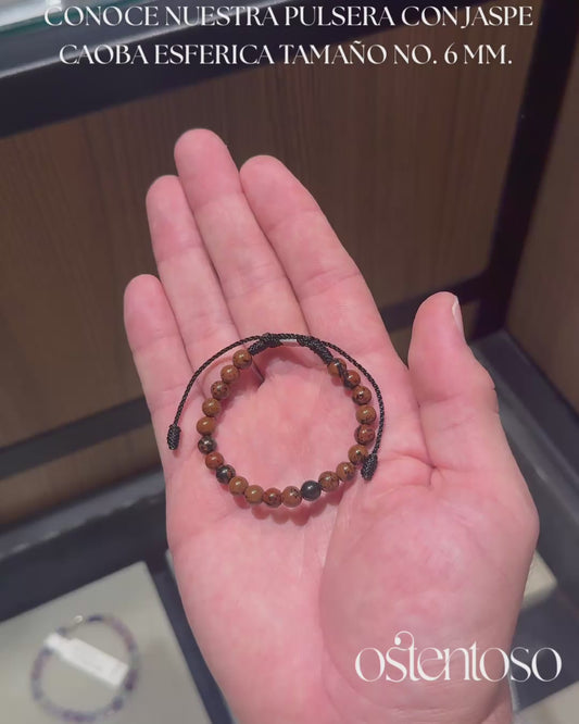 Spherical Mahogany Jasper Bracelet size No. 6 mm.