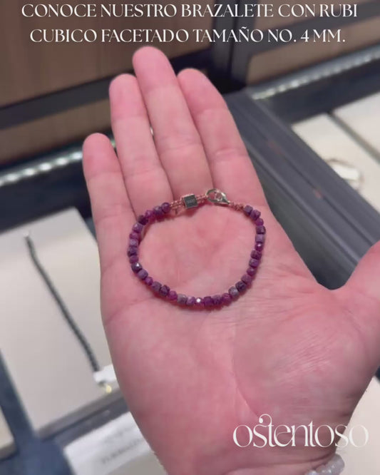 Faceted Ruby Bracelet size No. 4 mm.
