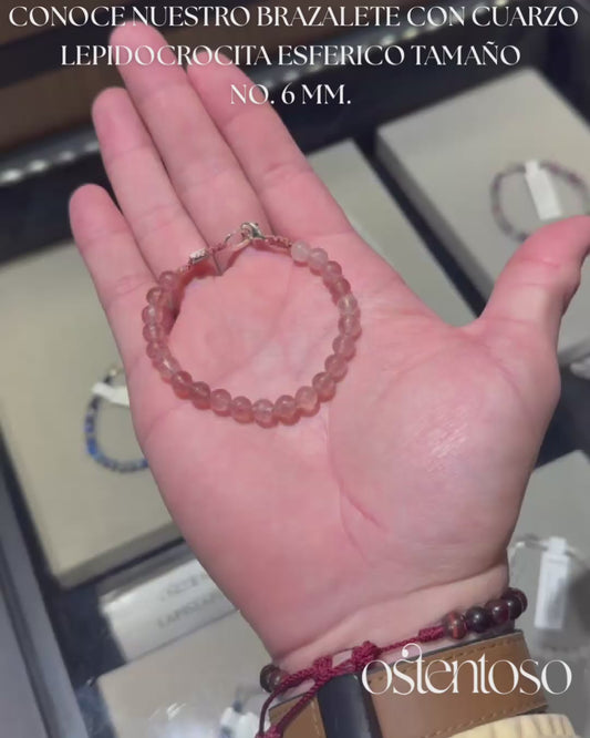Bracelet sphérique en quartz lépidocrocite taille n°6 mm.
